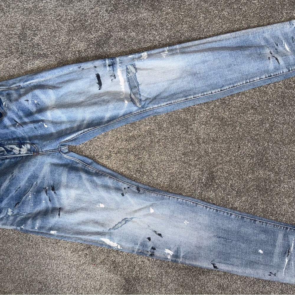 AMIRI PAINT SPLATTER JEANS - CLAY INDIGO